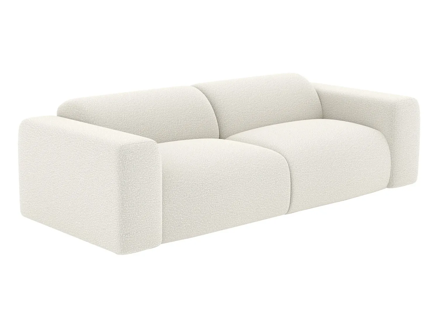 Discount Maison Céphy Sofá de 3 lugares em tecido bouclé cor branca POGNI da Branco