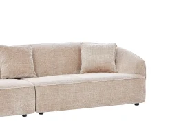 Clearance Vente-unique Sofá de 4 lugares em tecido com acabamento texturizado ZULIAKA Bege