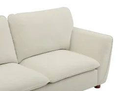 Vente-unique Sofá de 3 lugares em tecido de cor branco-pérola MENARDIA^ Sofá