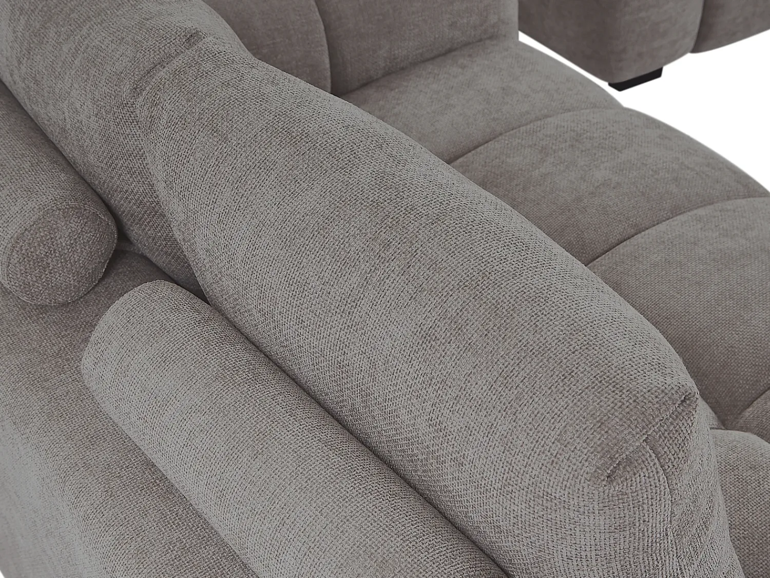 Vente-unique Sofá de 3 lugares em tecido cinza efeito acolchoado estilo design BERENIA^ Sofá