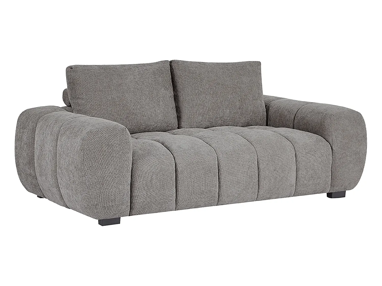 Vente-unique Sofá de 3 lugares em tecido cinza efeito acolchoado estilo design BERENIA^ Sofá