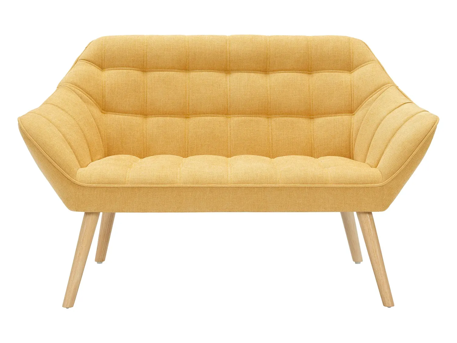 Sofá*Vente-unique Sofá de 2 lugares em tecido estilo escandinavo CASERTA Amarelo mostarda
