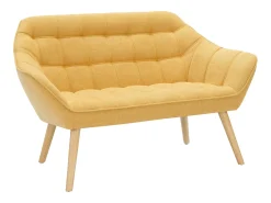 Sofá*Vente-unique Sofá de 2 lugares em tecido estilo escandinavo CASERTA Amarelo mostarda