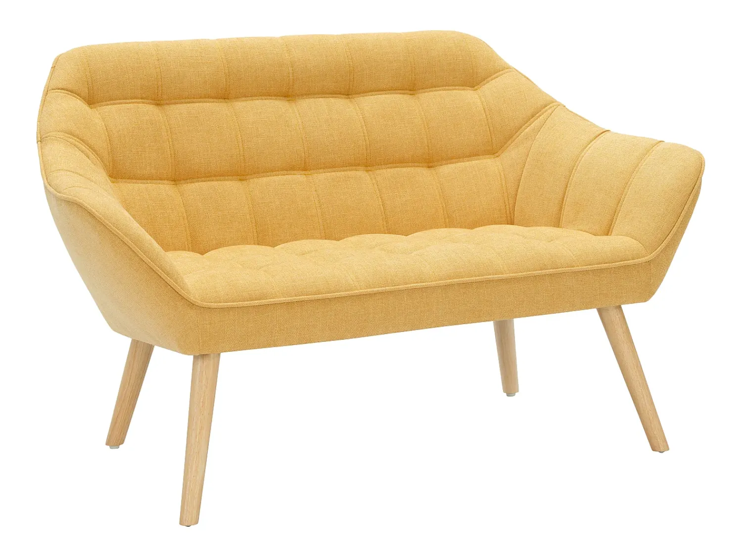 Sofá*Vente-unique Sofá de 2 lugares em tecido estilo escandinavo CASERTA Amarelo mostarda