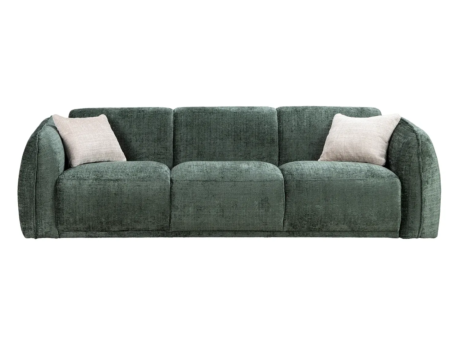 Sofá*Vente-unique Sofá de 3 lugares em tecido chenille de cor JUNETI Verde