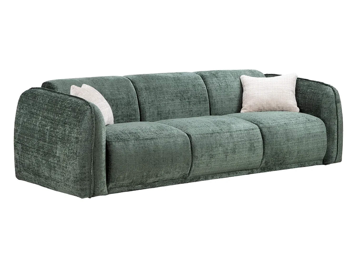 Sofá*Vente-unique Sofá de 3 lugares em tecido chenille de cor JUNETI Verde