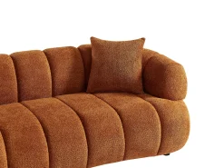 Vente-unique Sofá de 3 lugares em tecido bouclette terracotta COLIANI^ Sofá