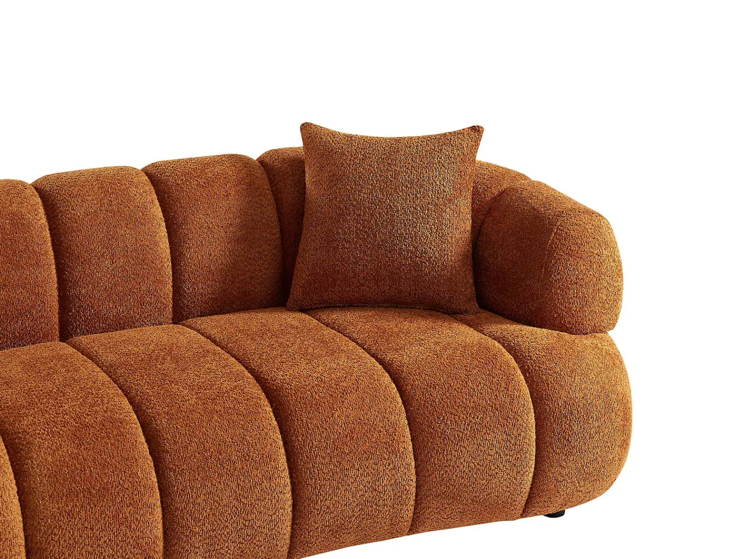 Vente-unique Sofá de 3 lugares em tecido bouclette terracotta COLIANI^ Sofá