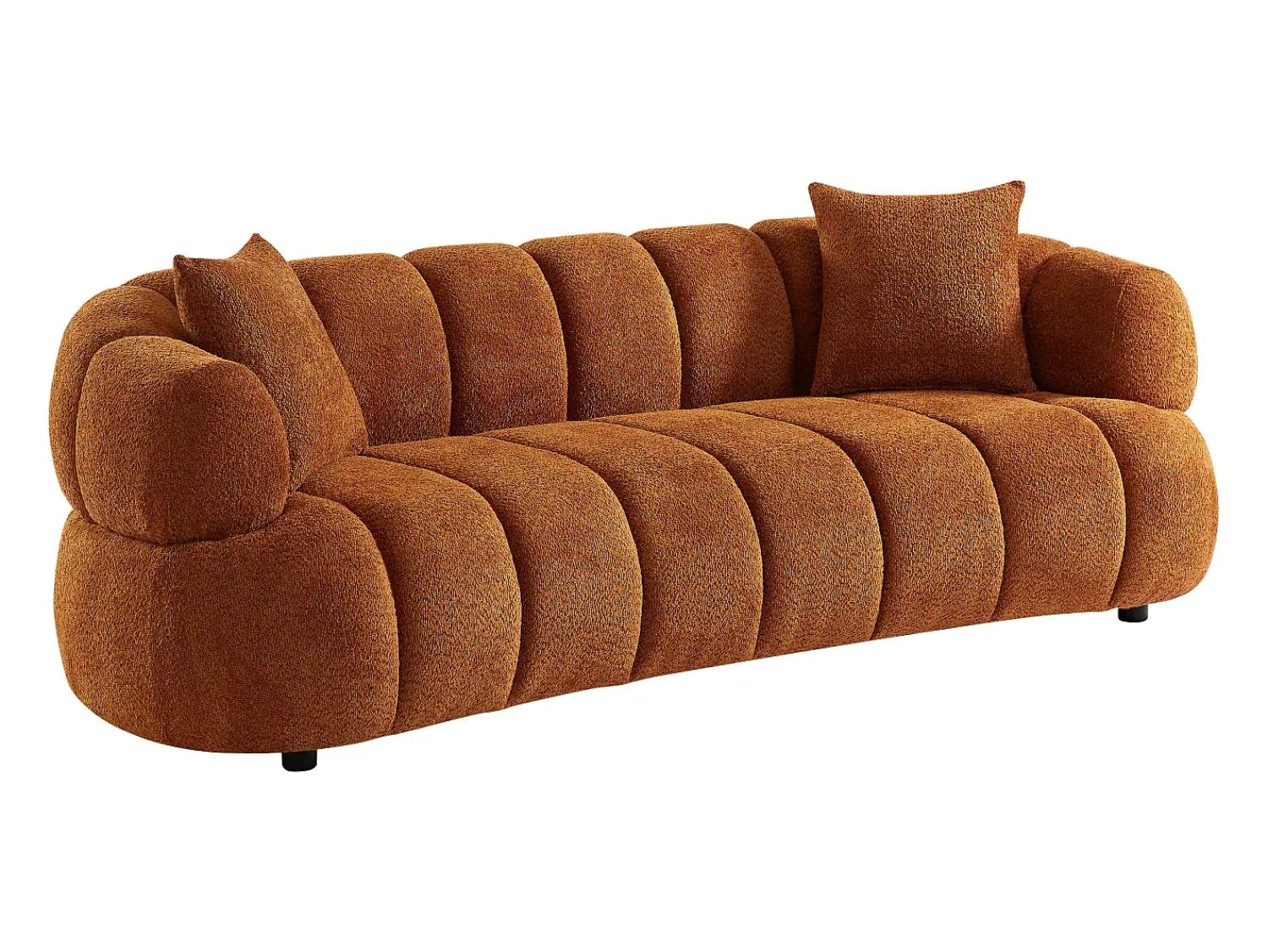 Vente-unique Sofá de 3 lugares em tecido bouclette terracotta COLIANI^ Sofá