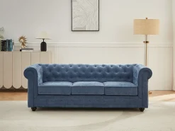 Vente-unique Sofá de 3 lugares em tecido de cor CHESTERFIELD^ Sofá