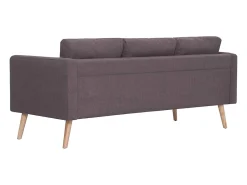 Clearance vidaxl Sofá de 3 lugares em tecido cinzento-acastanhado Taupe