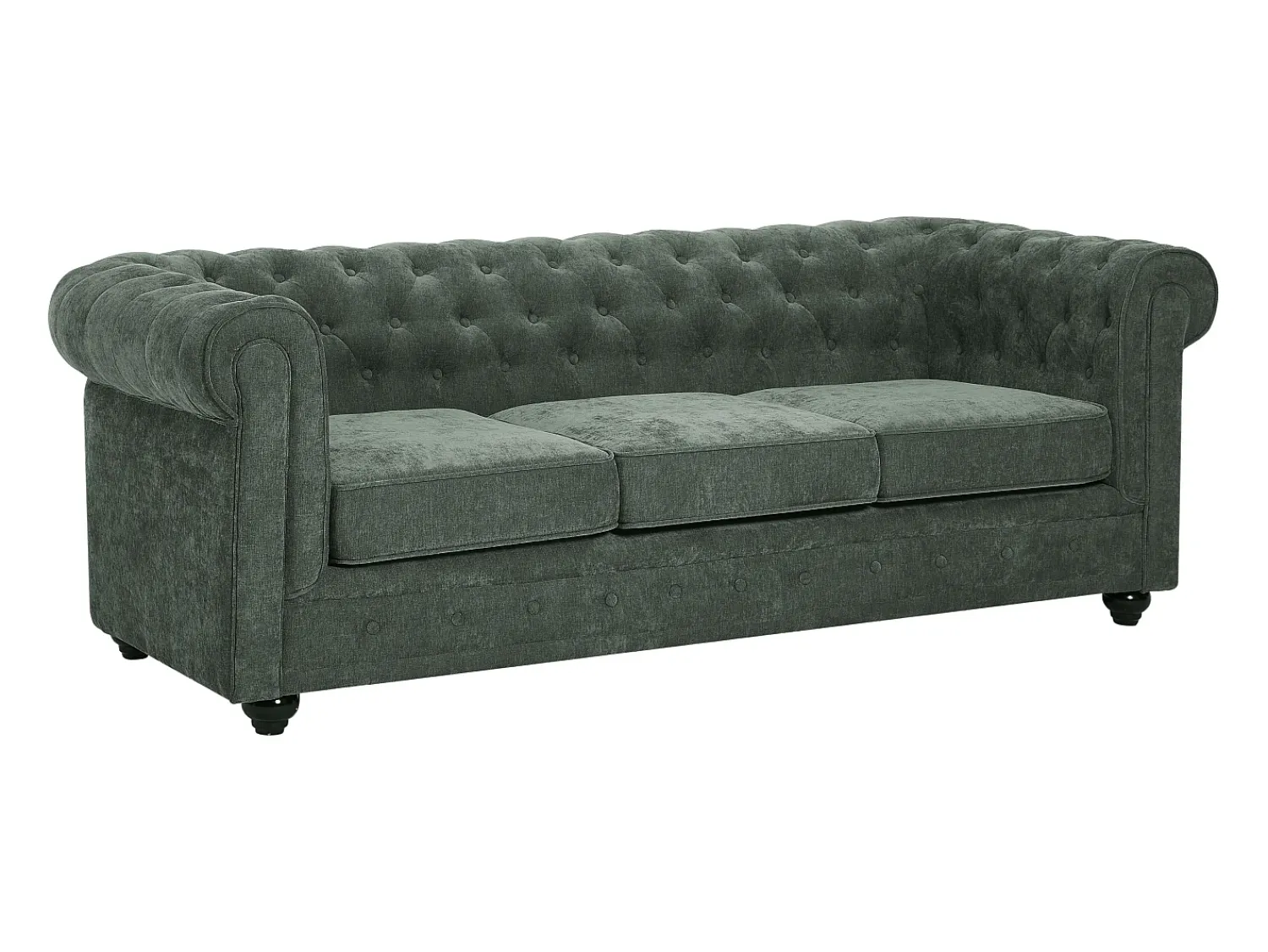 Vente-unique Sofá de 3 lugares em tecido cor CHESTERFIELD^ Sofá