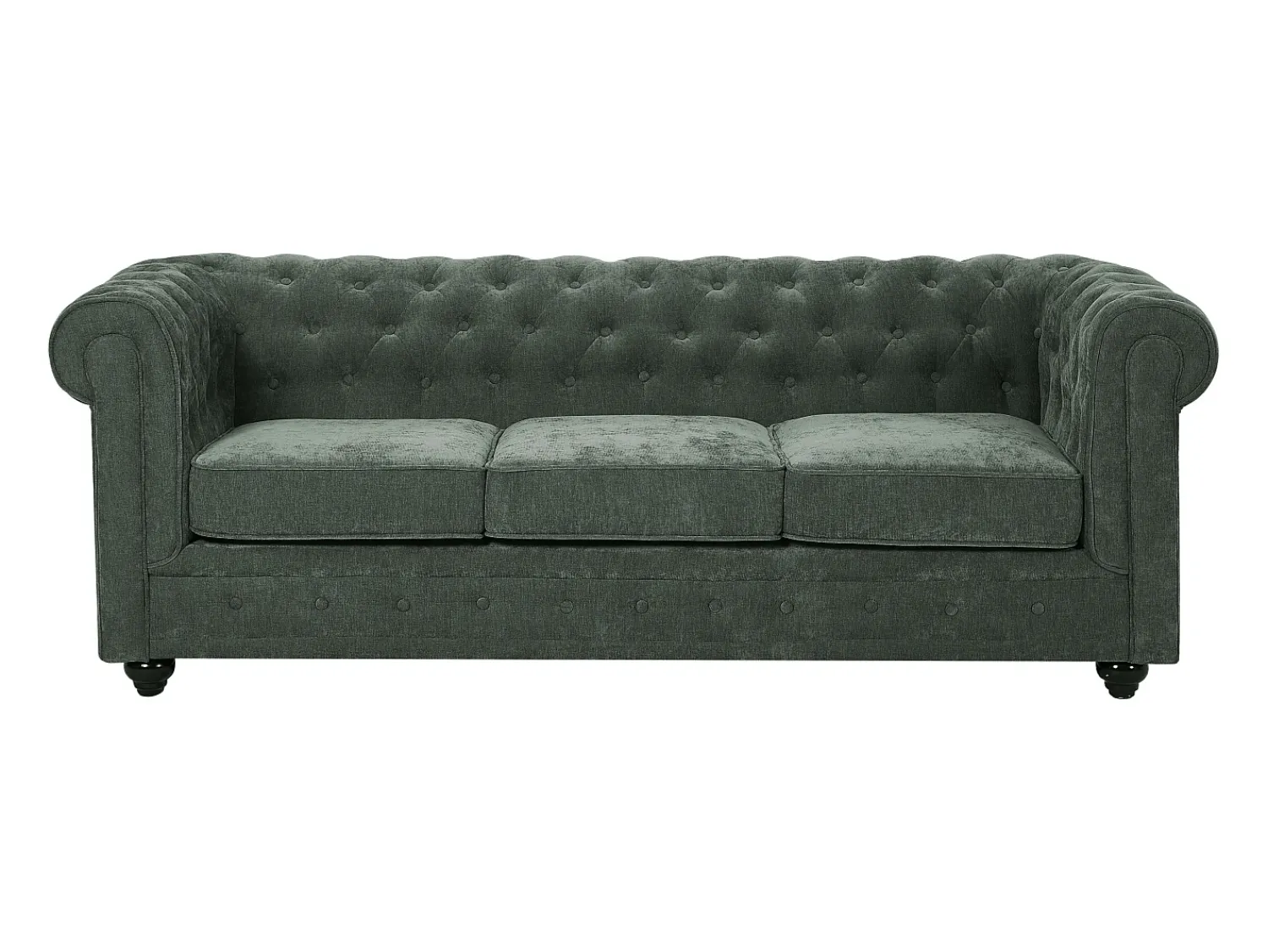Vente-unique Sofá de 3 lugares em tecido cor CHESTERFIELD^ Sofá