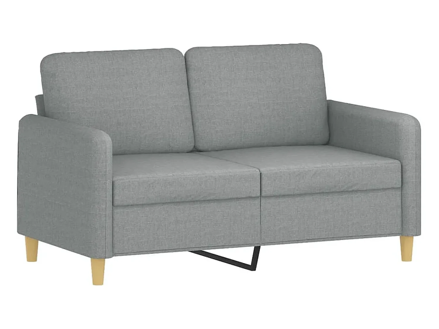 Sofá| Sofá de 2 lugares em tecido 120 cm cinzento-claro PT792059 Cinzento claro