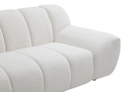 Sofá|Vente-unique Sofá de 3 lugares em tecido bouclé cor SORIELI Branco