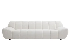 Sofá|Vente-unique Sofá de 3 lugares em tecido bouclé cor SORIELI Branco