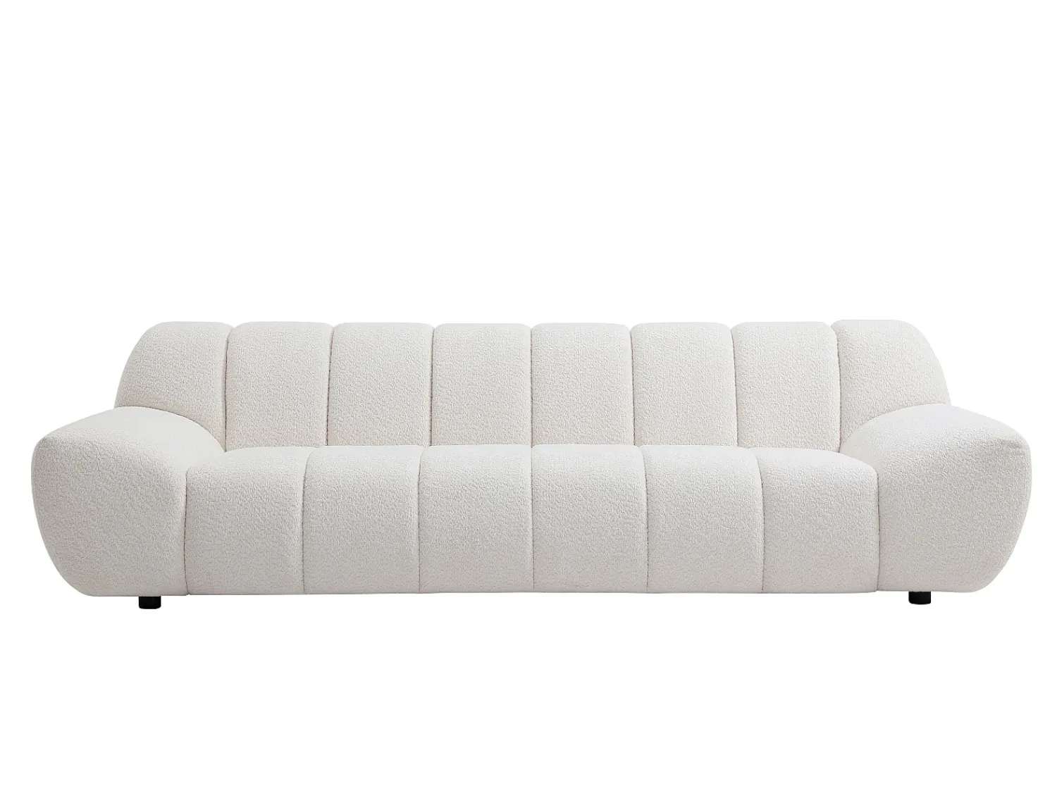 Sofá|Vente-unique Sofá de 3 lugares em tecido bouclé cor SORIELI Branco