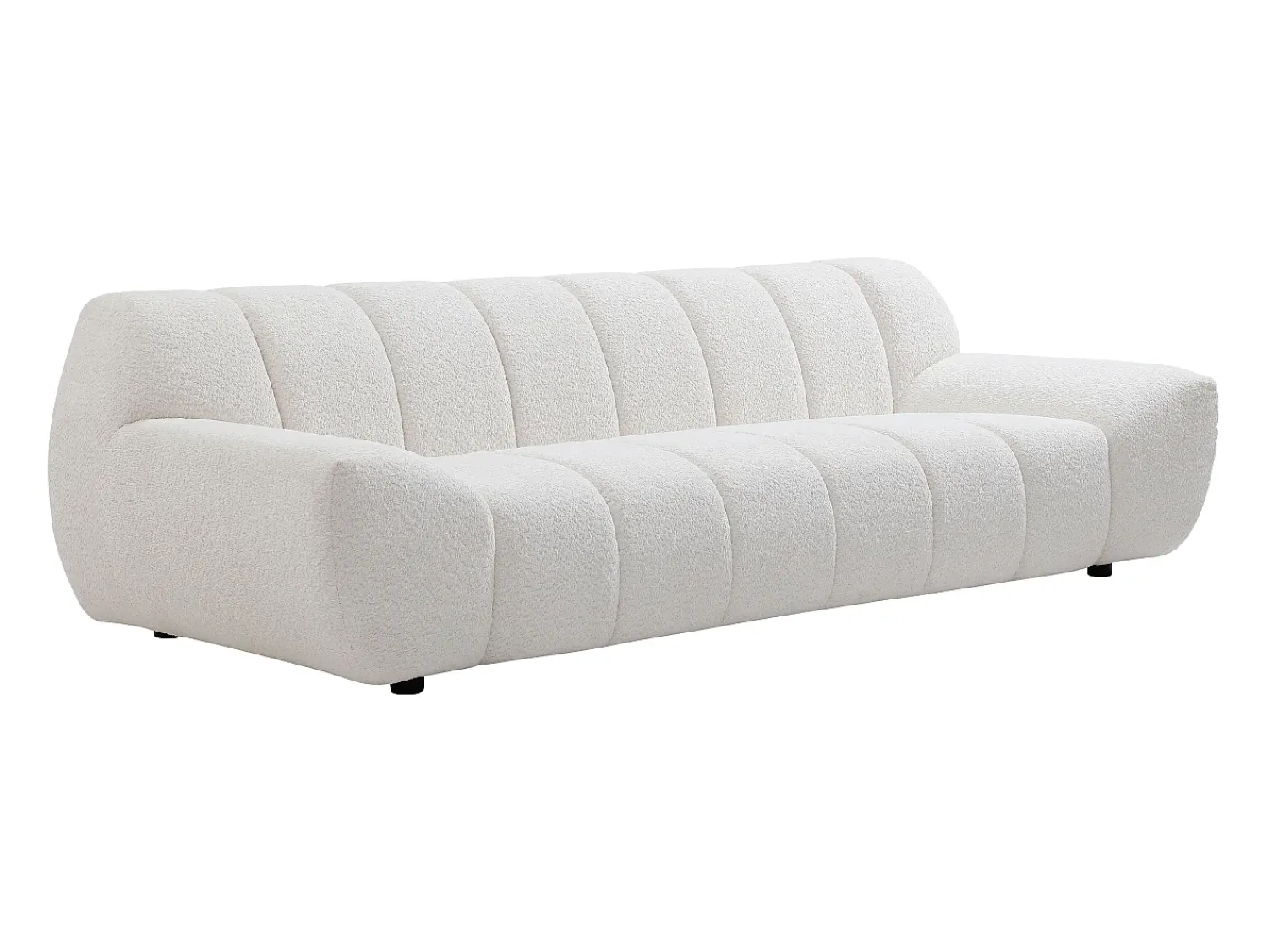 Sofá|Vente-unique Sofá de 3 lugares em tecido bouclé cor SORIELI Branco