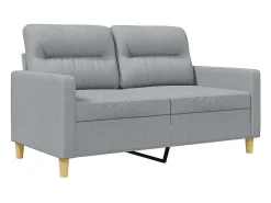 Sofá*vidaxl Sofá de 2 lugares em tecido 120 cm -claro Cinzento