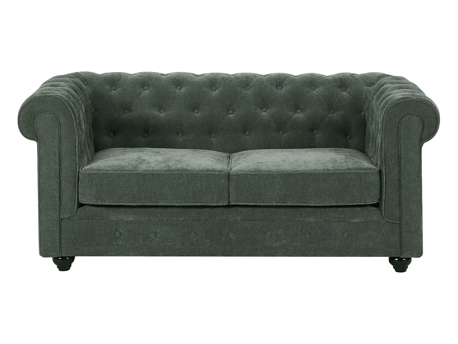 Discount Vente-unique Sofá de 2 lugares em tecido de cor CHESTERFIELD Verde