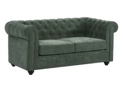 Discount Vente-unique Sofá de 2 lugares em tecido de cor CHESTERFIELD Verde