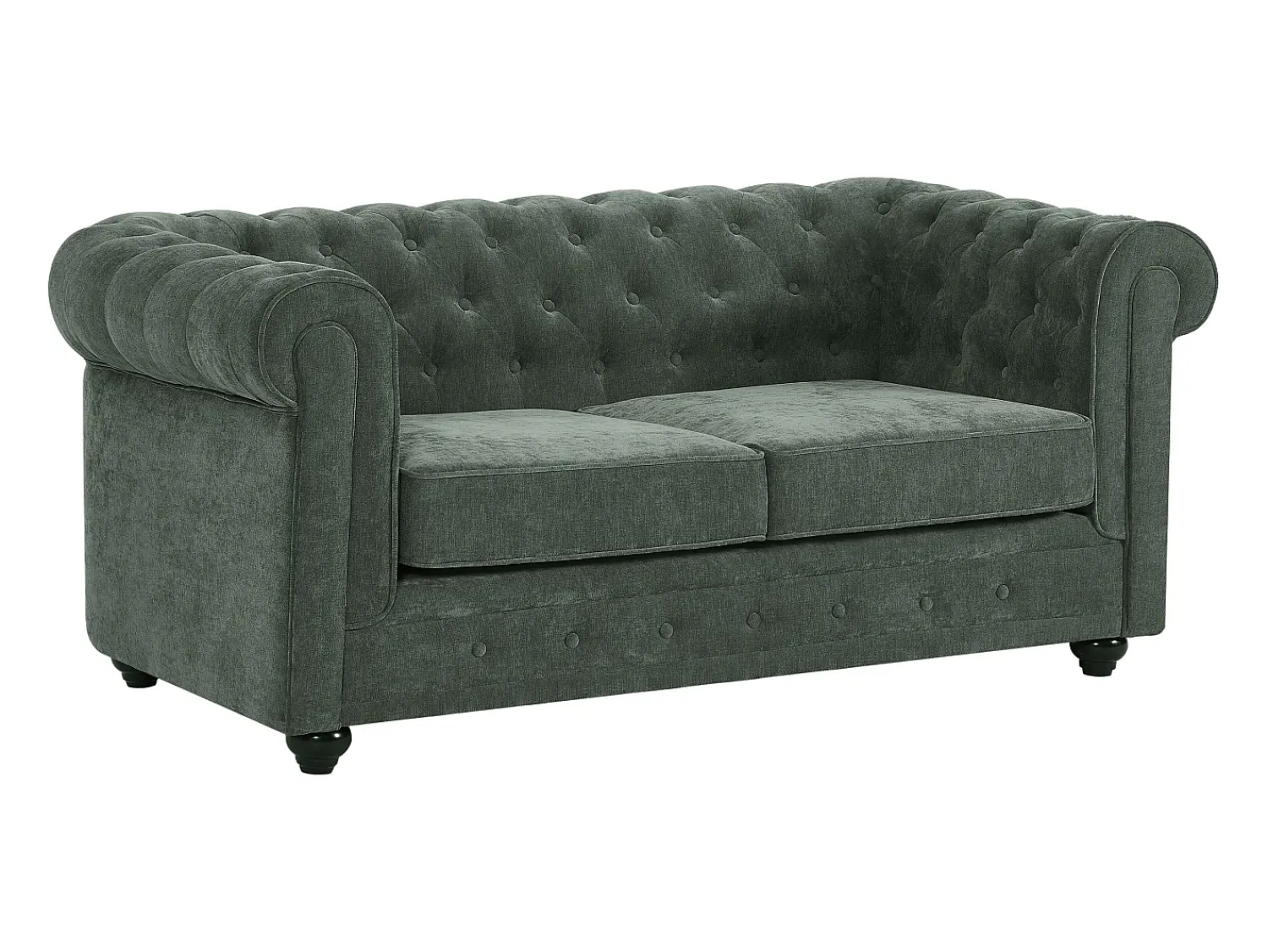 Discount Vente-unique Sofá de 2 lugares em tecido de cor CHESTERFIELD Verde