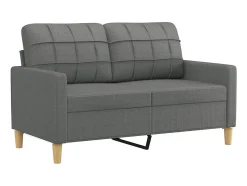 vidaxl Sofá de 2 lugares em tecido 120 cm -escuro^ Sofá