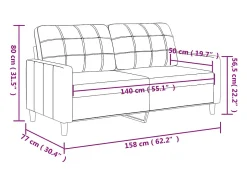 Sofá|vidaxl Sofá de 2 lugares em tecido 140 cm -escuro Cinzento