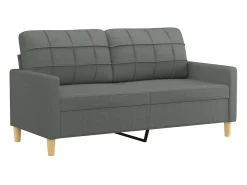 Sofá|vidaxl Sofá de 2 lugares em tecido 140 cm -escuro Cinzento