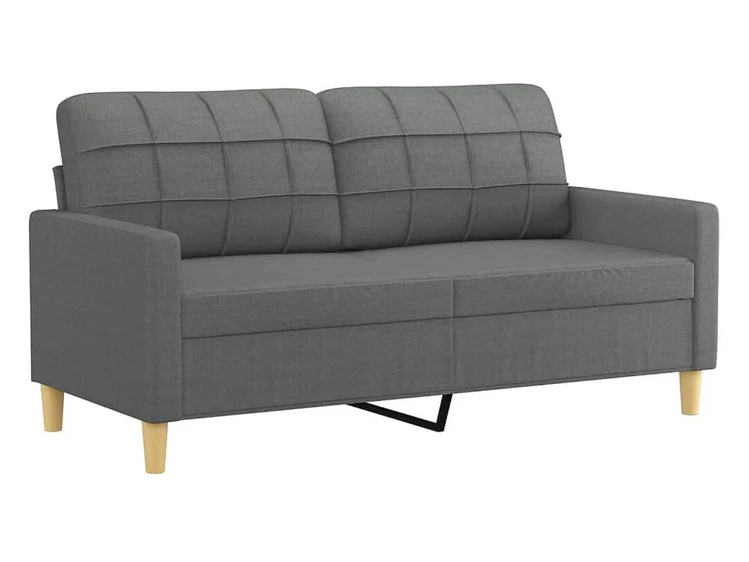 Sofá|vidaxl Sofá de 2 lugares em tecido 140 cm -escuro Cinzento