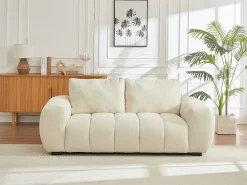 Sofá|Vente-unique Sofá de 3 lugares em tecido efeito acolchoado estilo design BERENIA Bege
