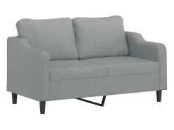 Sofá| Sofá de 2 lugares em tecido 140 cm cinzento-claro PT959133 Cinzento claro
