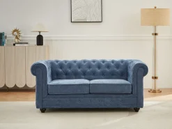 Vente-unique Sofá de 2 lugares em tecido cor CHESTERFIELD^ Sofá