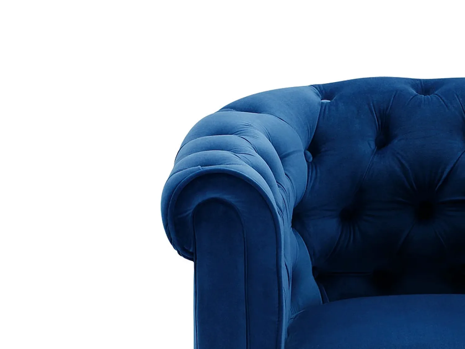 Sofá*Vente-unique Sofá de 3 lugares em veludo azul real CHESTERFIELD Azul escuro