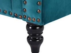 Vente-unique Sofá de 3 lugares em veludo azul-esverdeado estilo charme TURNER^ Sofá