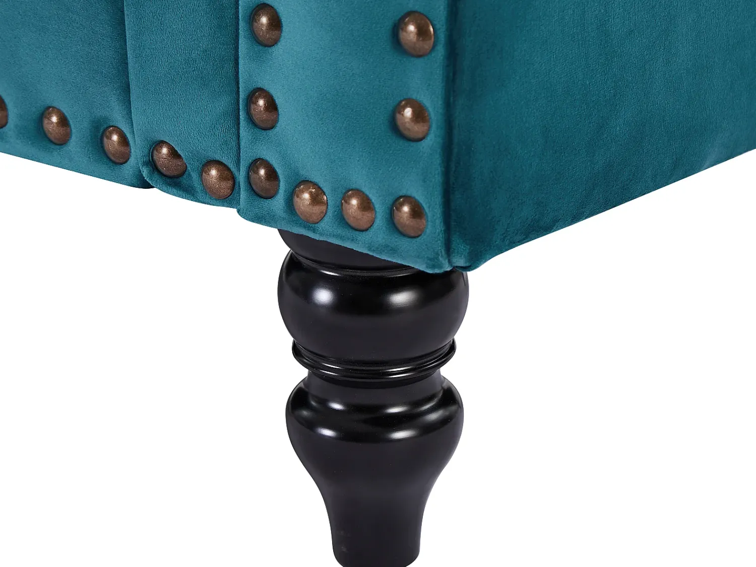 Vente-unique Sofá de 3 lugares em veludo azul-esverdeado estilo charme TURNER^ Sofá