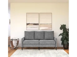 Sale Dorel Home Sofá de 3 lugares em veludo claro Cinzento