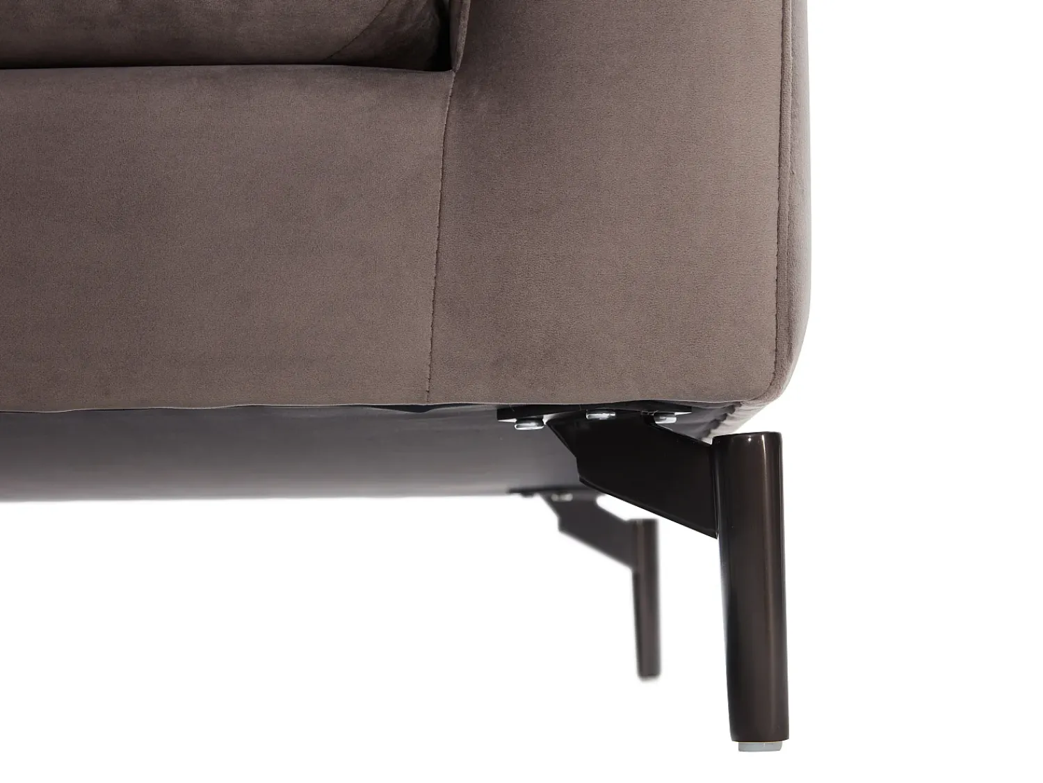 Sofá|Vente-unique Sofá de 3 lugares em veludo estilo contemporâneo - ISENA Taupe