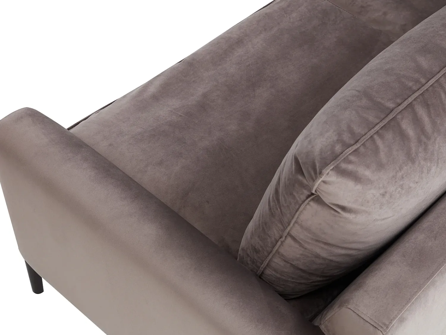 Sofá|Vente-unique Sofá de 3 lugares em veludo estilo contemporâneo - ISENA Taupe