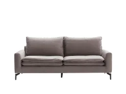 Sofá|Vente-unique Sofá de 3 lugares em veludo estilo contemporâneo - ISENA Taupe