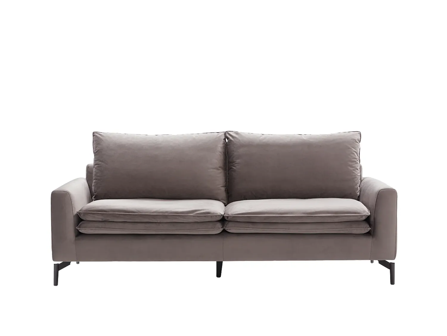 Sofá|Vente-unique Sofá de 3 lugares em veludo estilo contemporâneo - ISENA Taupe