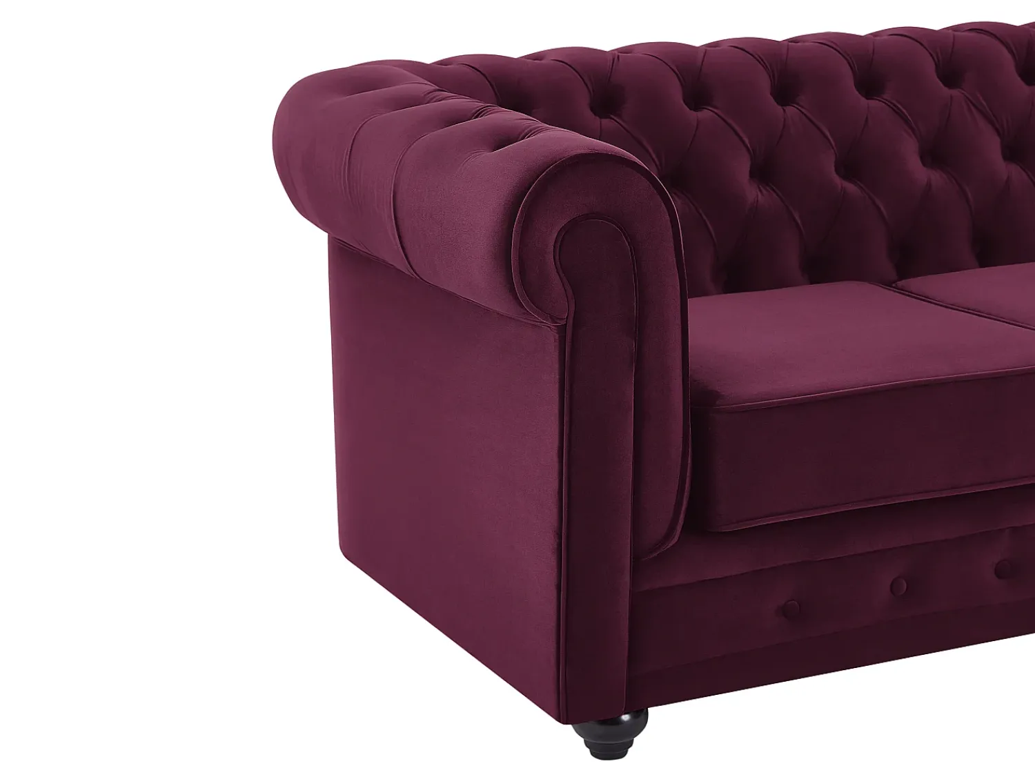 Sofá|Vente-unique Sofá de 2 lugares em veludo de cor roxa CHESTERFIELD Bordeaux