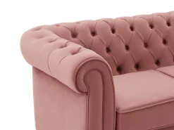 Sofá*Vente-unique Sofá de 2 lugares em veludo cor-de-rosa pastel - CHESTERFIELD Rosa claro