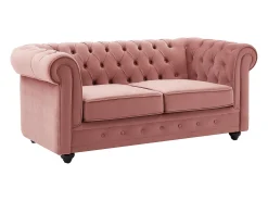 Sofá*Vente-unique Sofá de 2 lugares em veludo cor-de-rosa pastel - CHESTERFIELD Rosa claro