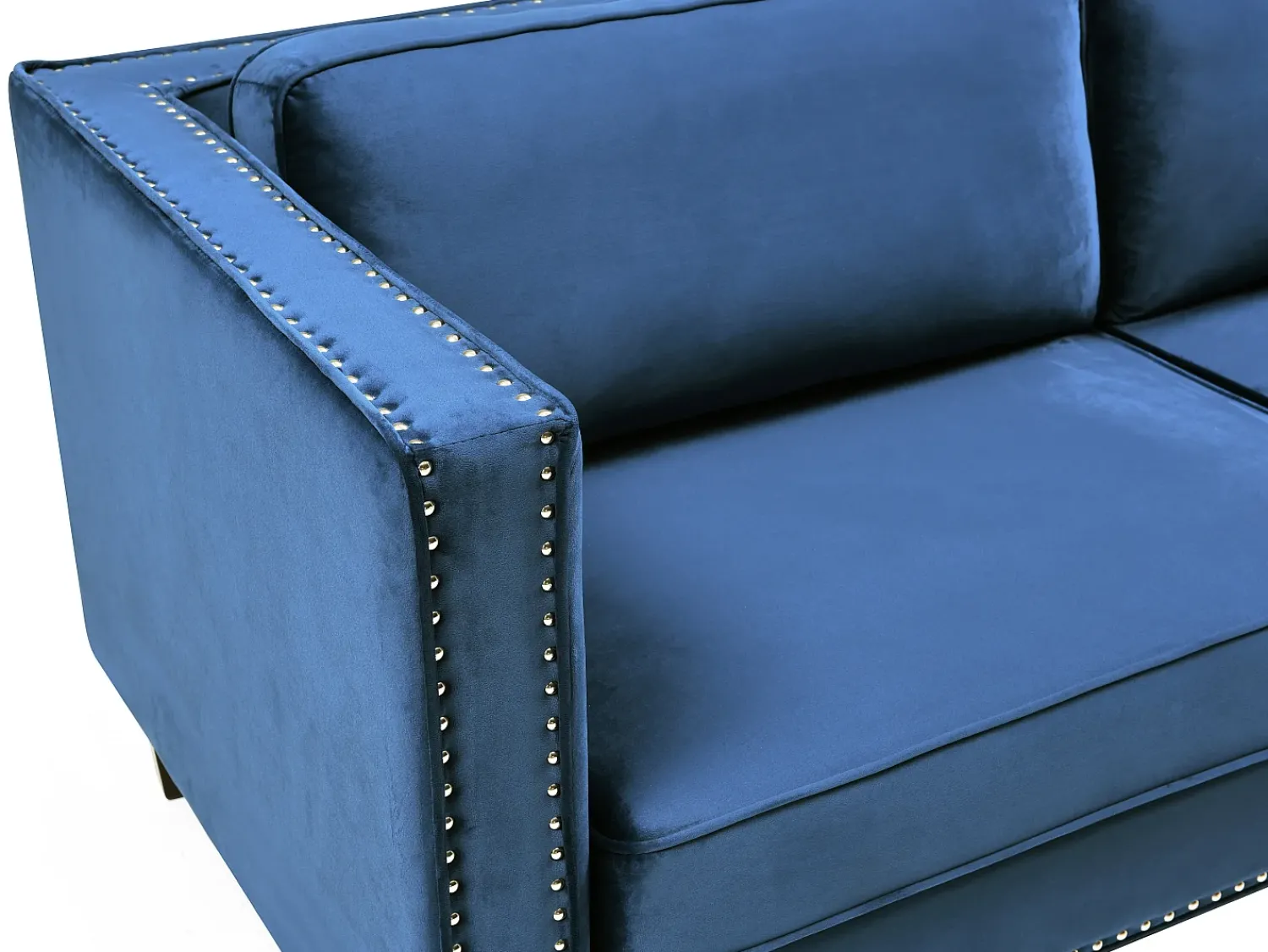 Sofá*Vente-unique Sofá de 3 lugares em veludo ou estilo charme vintage - MASULI Azul