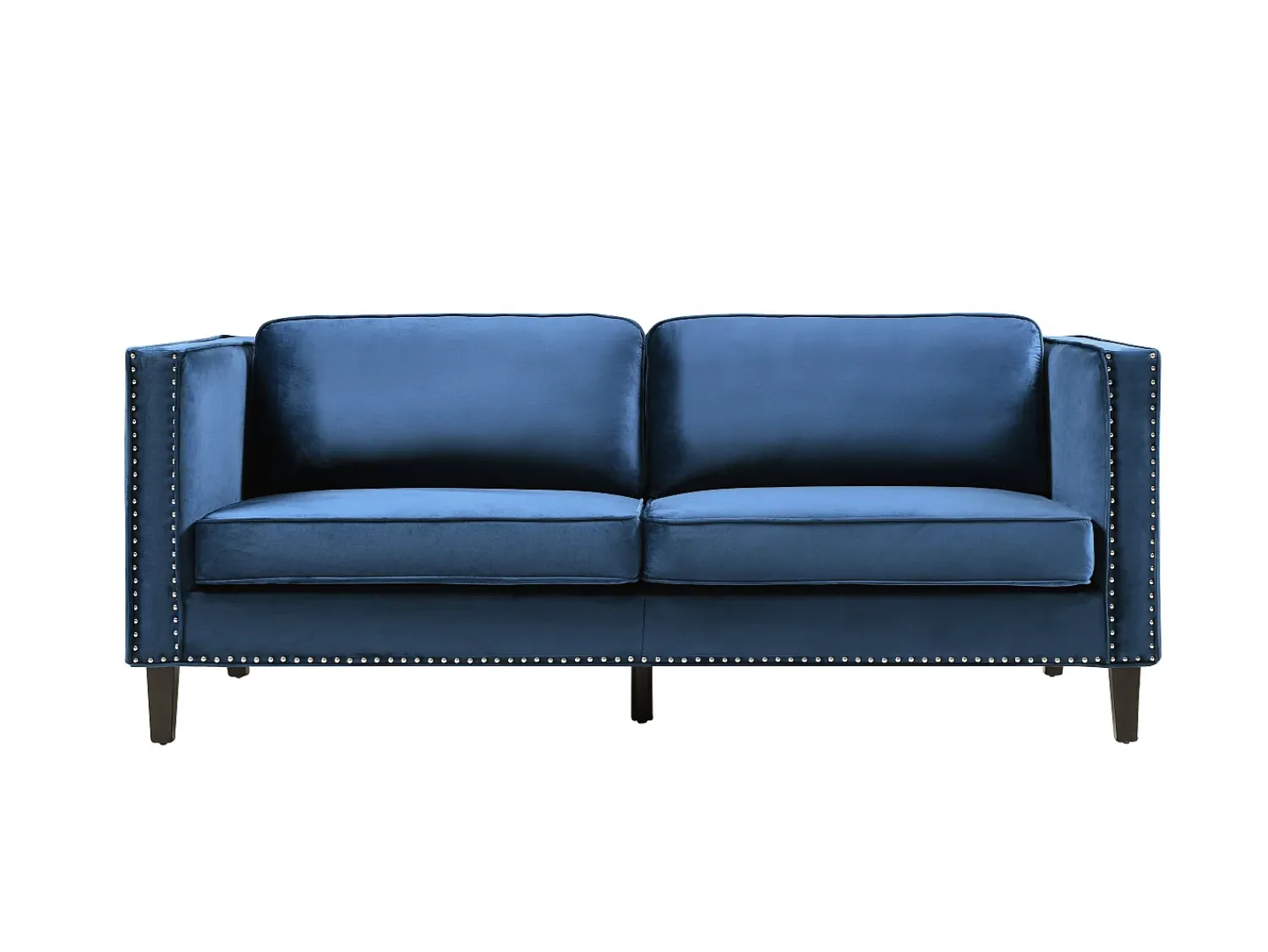Sofá*Vente-unique Sofá de 3 lugares em veludo ou estilo charme vintage - MASULI Azul