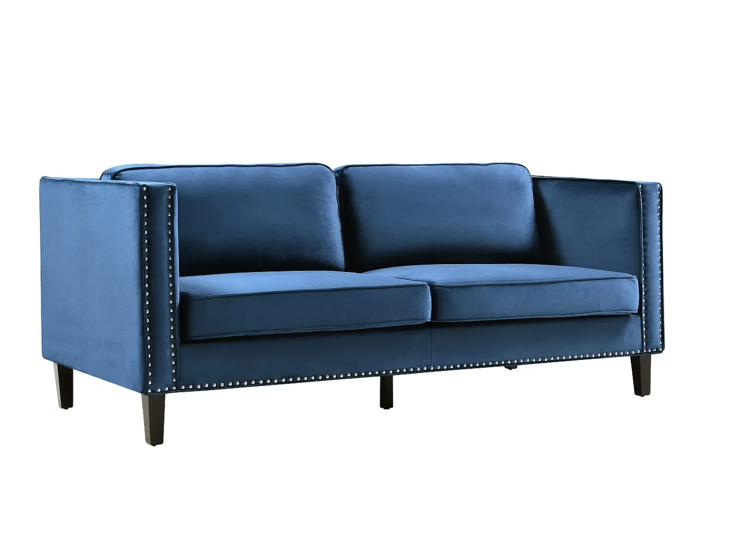 Sofá*Vente-unique Sofá de 3 lugares em veludo ou estilo charme vintage - MASULI Azul
