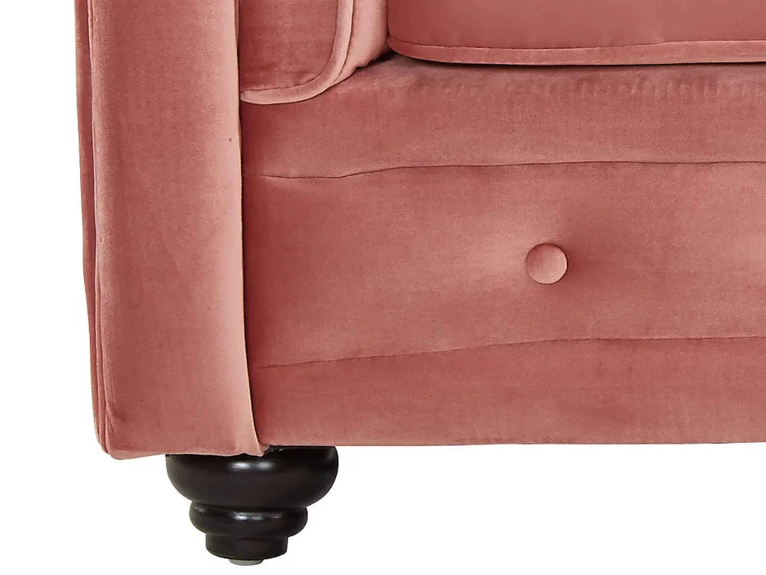 Vente-unique Sofá de 3 lugares em veludo rosa pastel CHESTERFIELD^ Sofá