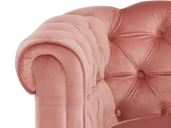 Vente-unique Sofá de 3 lugares em veludo rosa pastel CHESTERFIELD^ Sofá