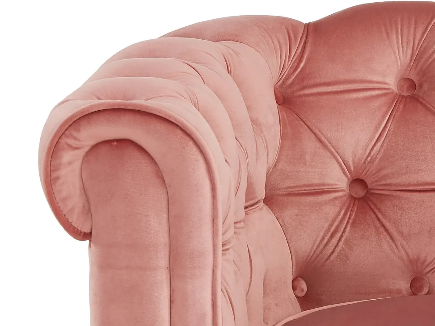 Vente-unique Sofá de 3 lugares em veludo rosa pastel CHESTERFIELD^ Sofá